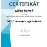 Milan Bartoň - Vít Prokůpek certifikát