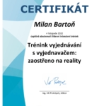 Milan Bartoň - Vít Prokůpek certifikát