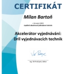 Milan Bartoň - certifikát Vít Prokůpek